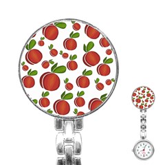 Peaches Pattern Stainless Steel Nurses Watch by Valentinaart