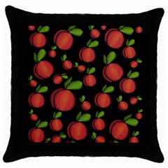 Peaches Throw Pillow Case (black) by Valentinaart