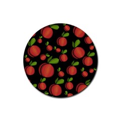 Peaches Rubber Coaster (round)  by Valentinaart