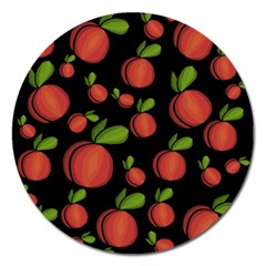 Peaches Magnet 5  (round) by Valentinaart