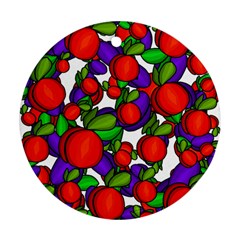 Peaches And Plums Ornament (round)  by Valentinaart