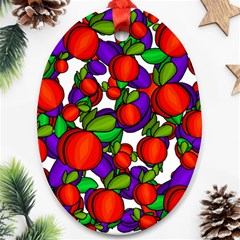 Peaches And Plums Ornament (oval)  by Valentinaart