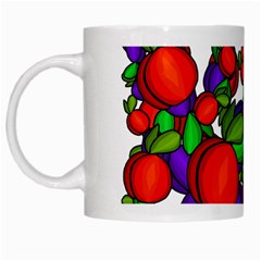 Peaches And Plums White Mugs by Valentinaart