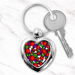 Peaches And Plums Key Chains (heart)  by Valentinaart