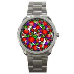 Peaches And Plums Sport Metal Watch by Valentinaart