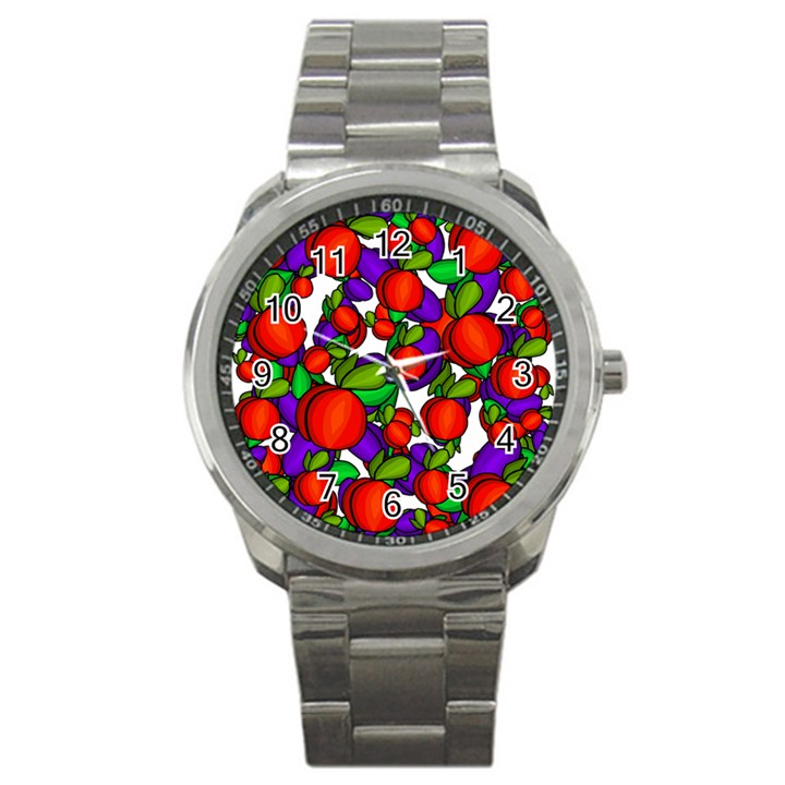 Peaches and plums Sport Metal Watch