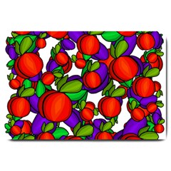 Peaches And Plums Large Doormat  by Valentinaart