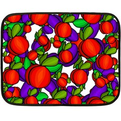 Peaches And Plums Fleece Blanket (mini) by Valentinaart