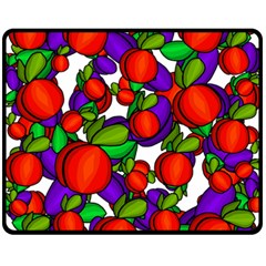 Peaches And Plums Fleece Blanket (medium)  by Valentinaart