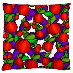 Peaches And Plums Large Cushion Case (two Sides) by Valentinaart