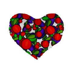 Peaches And Plums Standard 16  Premium Heart Shape Cushions by Valentinaart