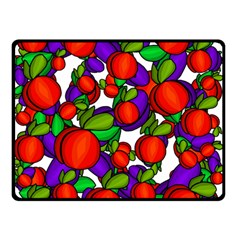 Peaches And Plums Double Sided Fleece Blanket (small)  by Valentinaart