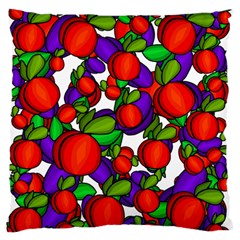 Peaches And Plums Large Flano Cushion Case (two Sides)