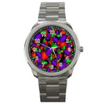 Plums and peaches Sport Metal Watch Front