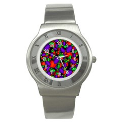 Plums And Peaches Stainless Steel Watch by Valentinaart