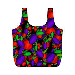 Plums And Peaches Full Print Recycle Bags (m)  by Valentinaart