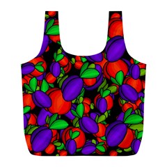 Plums And Peaches Full Print Recycle Bags (l)  by Valentinaart