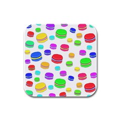 Macaroons Rubber Square Coaster (4 Pack)  by Valentinaart