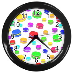 Macaroons Wall Clocks (black) by Valentinaart