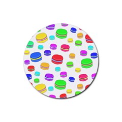 Macaroons Rubber Round Coaster (4 Pack)  by Valentinaart