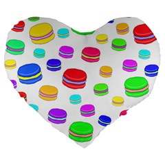 Macaroons Large 19  Premium Heart Shape Cushions by Valentinaart