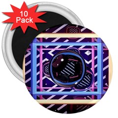 Abstract Sphere Room 3d Design 3  Magnets (10 Pack)  by Amaryn4rt