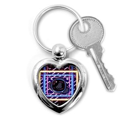 Abstract Sphere Room 3d Design Key Chains (heart)  by Amaryn4rt