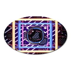 Abstract Sphere Room 3d Design Oval Magnet by Amaryn4rt