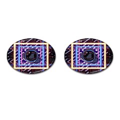 Abstract Sphere Room 3d Design Cufflinks (oval) by Amaryn4rt