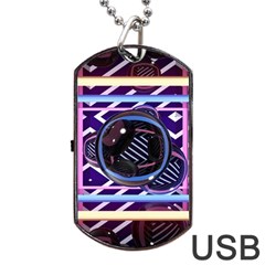 Abstract Sphere Room 3d Design Dog Tag Usb Flash (two Sides) 