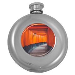 Architecture Art Bright Color Round Hip Flask (5 Oz) by Amaryn4rt