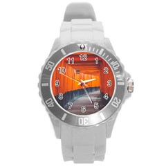 Architecture Art Bright Color Round Plastic Sport Watch (l) by Amaryn4rt