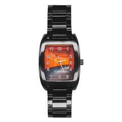 Architecture Art Bright Color Stainless Steel Barrel Watch