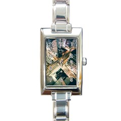 Architecture Buildings City Rectangle Italian Charm Watch by Amaryn4rt