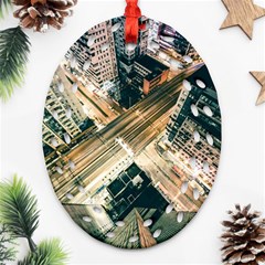 Architecture Buildings City Oval Filigree Ornament (2-side)  by Amaryn4rt