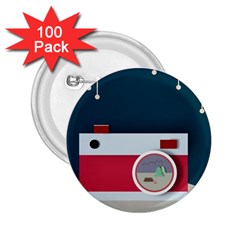 Camera Vector Illustration 2 25  Buttons (100 Pack) 