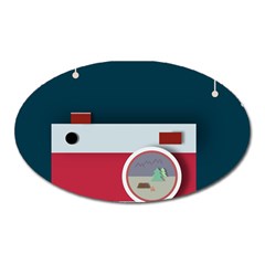 Camera Vector Illustration Oval Magnet by Amaryn4rt