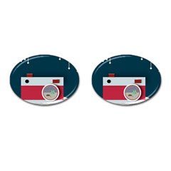 Camera Vector Illustration Cufflinks (oval) by Amaryn4rt