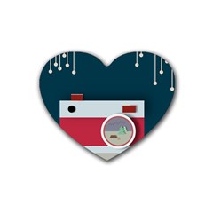 Camera Vector Illustration Rubber Coaster (heart) 