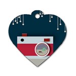 Camera Vector Illustration Dog Tag Heart (One Side) Front