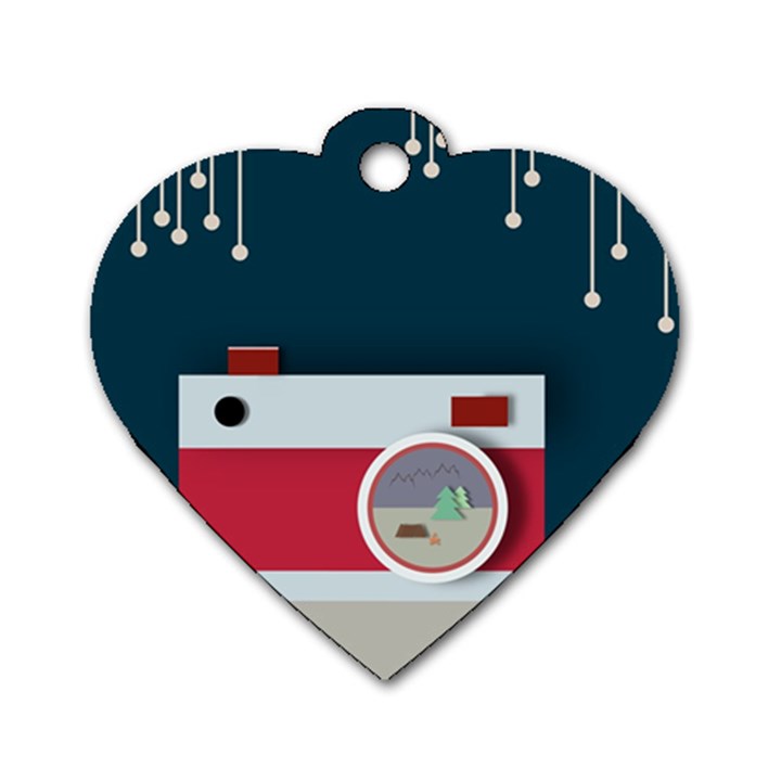 Camera Vector Illustration Dog Tag Heart (One Side)