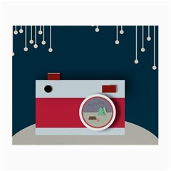 Camera Vector Illustration Small Glasses Cloth (2-side) by Amaryn4rt