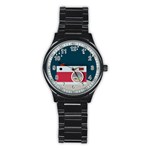 Camera Vector Illustration Stainless Steel Round Watch Front