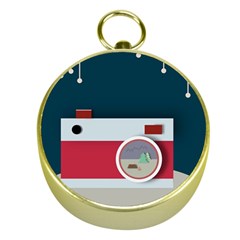 Camera Vector Illustration Gold Compasses by Amaryn4rt