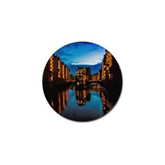 Hamburg City Blue Hour Night Golf Ball Marker