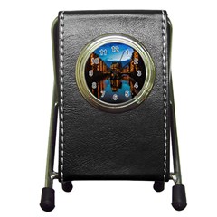 Hamburg City Blue Hour Night Pen Holder Desk Clocks by Amaryn4rt