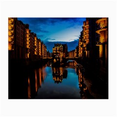 Hamburg City Blue Hour Night Small Glasses Cloth by Amaryn4rt