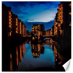 Hamburg City Blue Hour Night Canvas 16  X 16   by Amaryn4rt