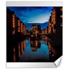 Hamburg City Blue Hour Night Canvas 20  X 24  