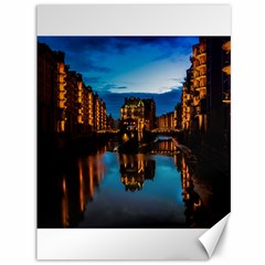 Hamburg City Blue Hour Night Canvas 36  X 48   by Amaryn4rt